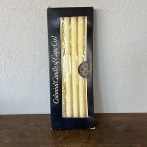 NEW VTG Colonial‎ Candle of Cape Cod 12 Pack 10" Tapered Slim Candles Ivory